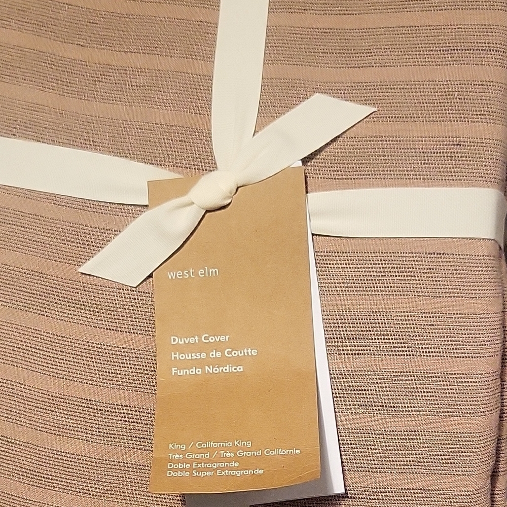 West Elm Linen Stripe Duvet Cover King/Cal King